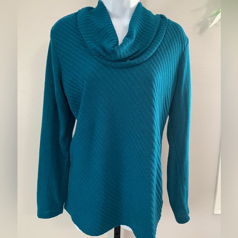 AB Studio Teal Cowl Neck Women's Sweater